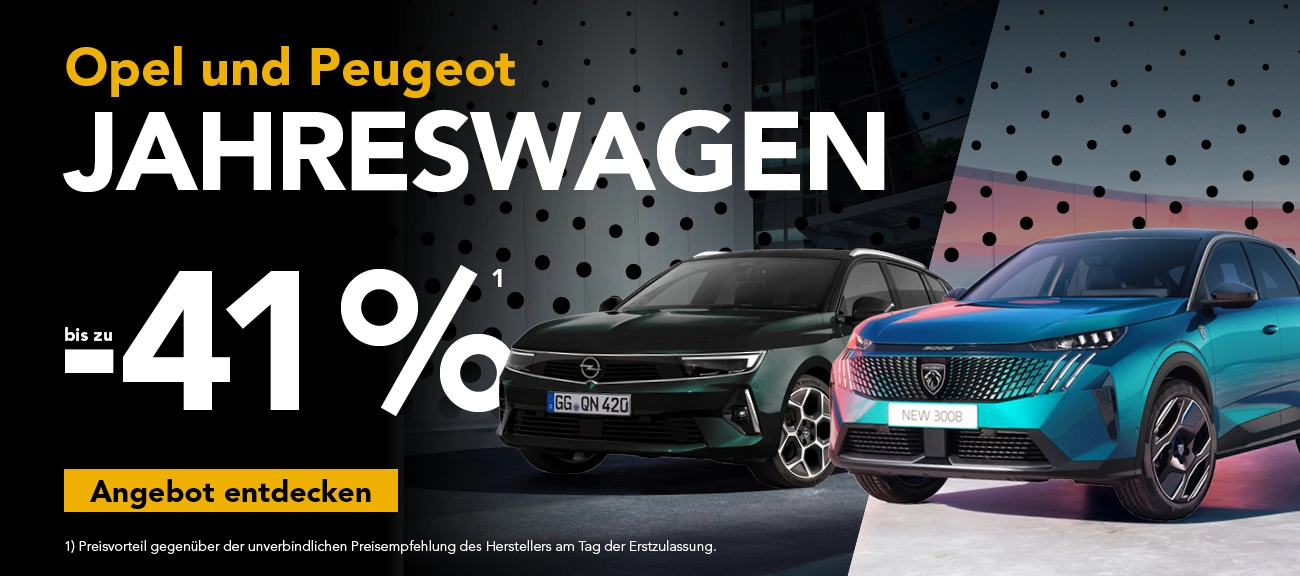 Opel und Peugeot Jahreswagen