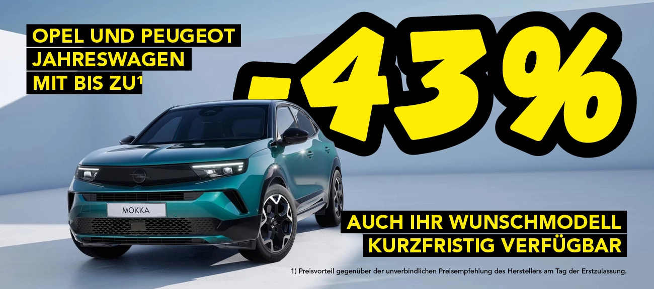 Opel und Peugeot Jahreswagen